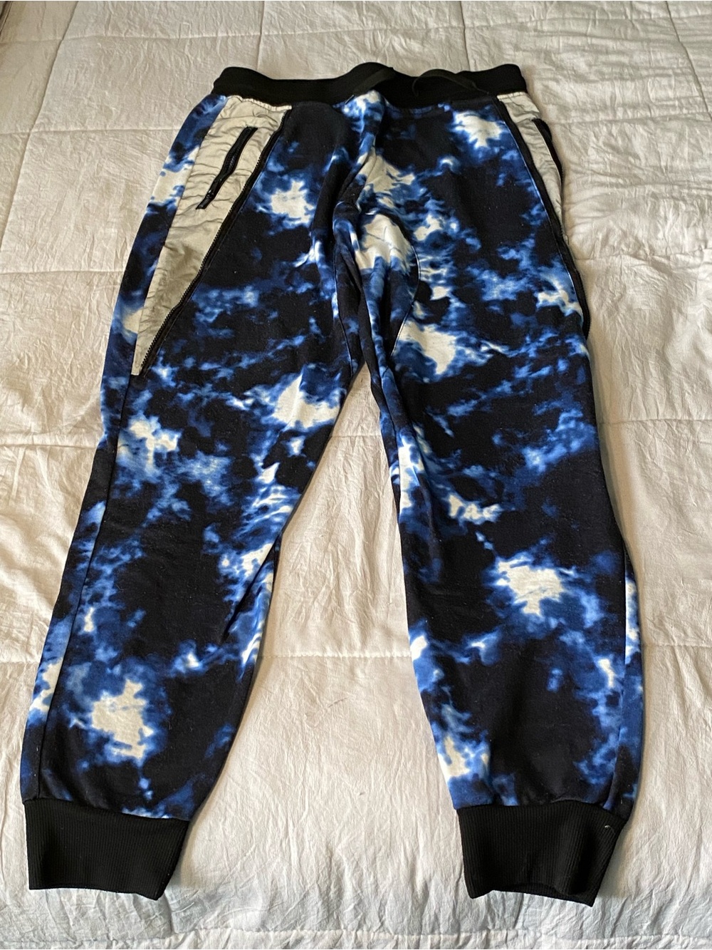 Carbon Blue and White Tie-Dye young Joggers